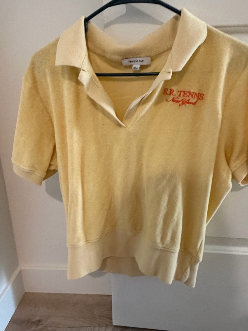 Sporty & Rich Pale Yellow Knit Polo - Picture 5 of 5